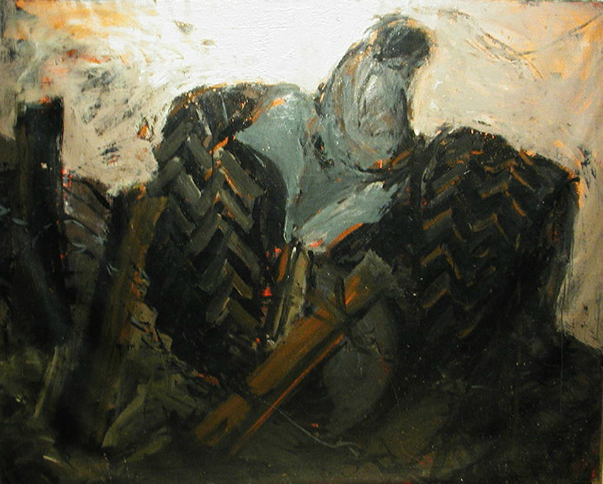 Trecker, ca 200 x 190 cm, Öl auf Leinwand, 1988